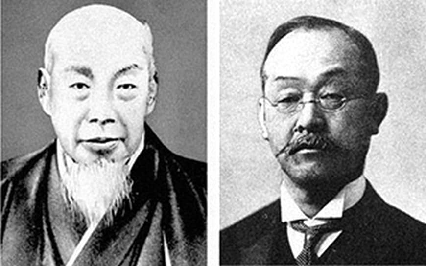 Основатели Toshiba  Танака Хисасиге (слева) и Итисукэ Фудзиока