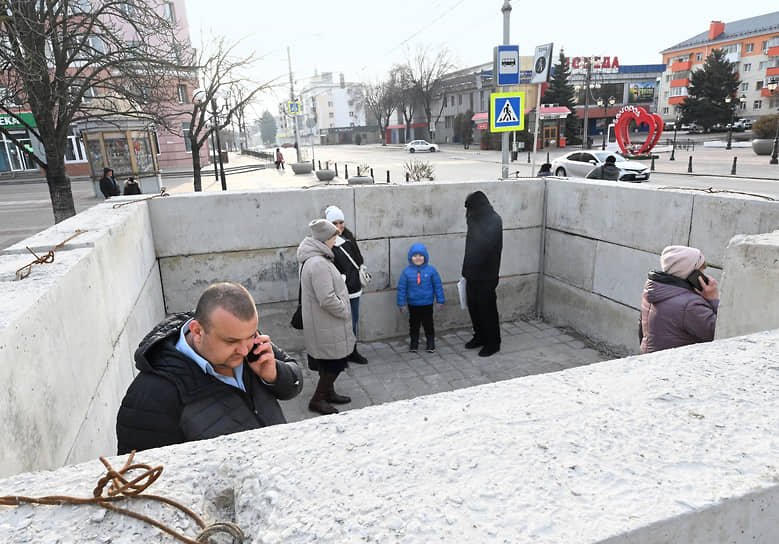 Укрытие из бетонных блоков в Белгороде