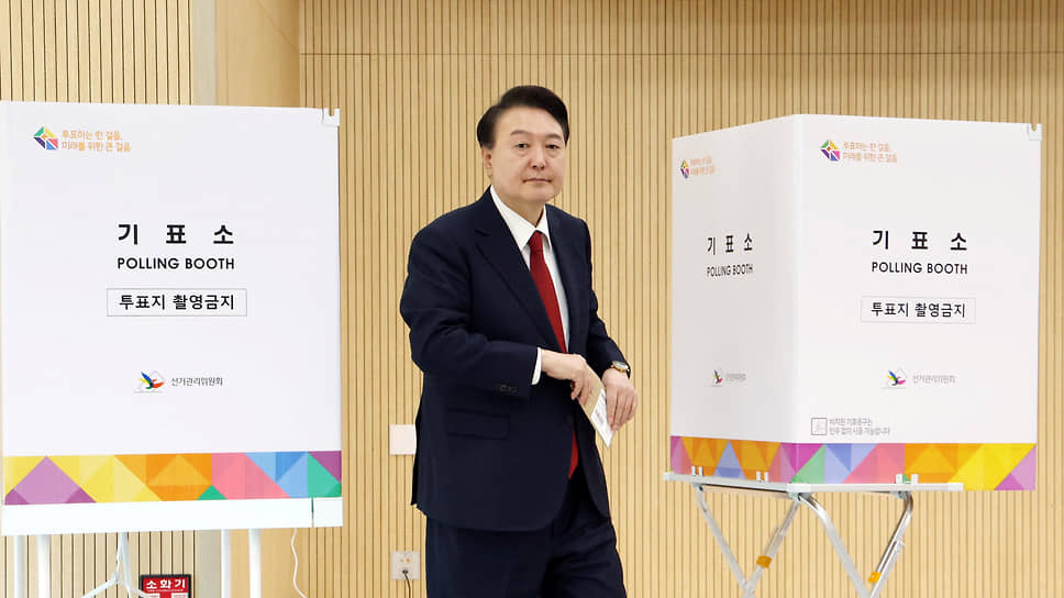 Президент Южной Кореи Юн Сок Ель проголосовал во втором по величине городе страны Пусане 