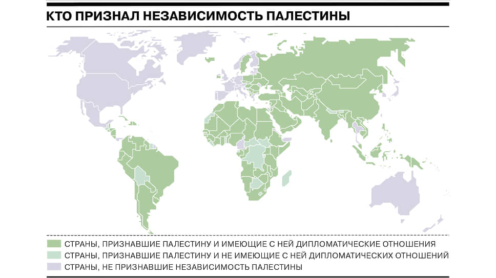 Какие страны признали независимость Палестины. Карта