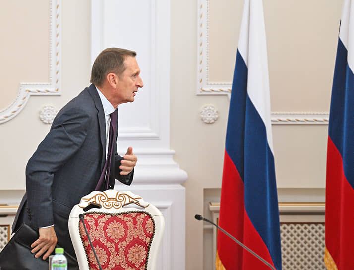 Москва, Россия. Директор Службы внешней разведки России, председатель Российского исторического общества Сергей Нарышкин на заседании Экспертного совета по развитию исторического образования при Минобрнауки 