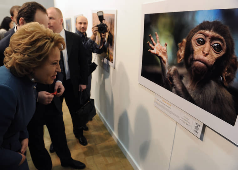На церемонии открытия Международной выставки фотографий дикой природы в Москве, 2013 год
