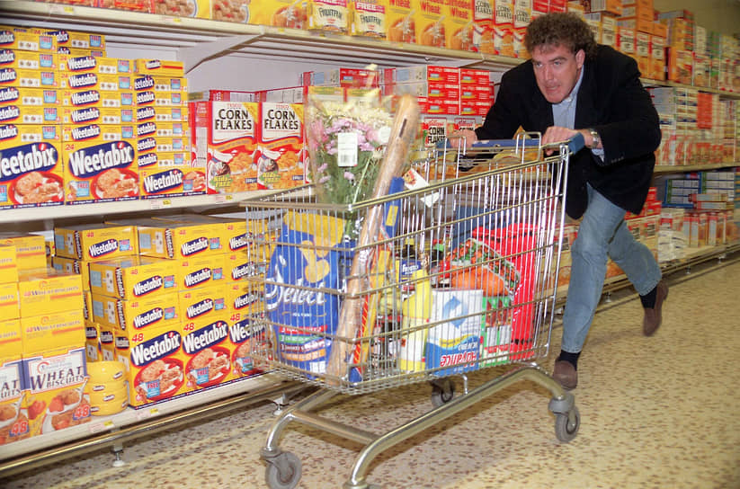 Тест-драйв продуктовой тележки Tesco в Лондоне, 1997 год
