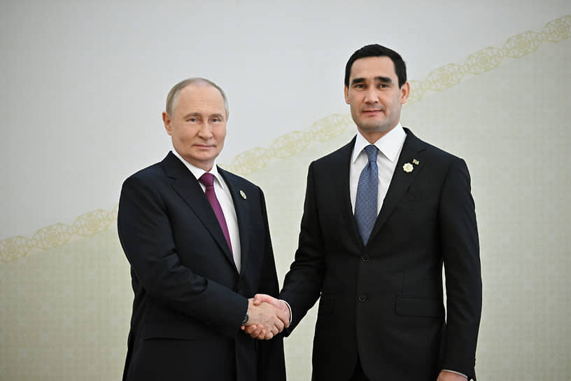 На встрече в президентом Туркменистана Сердаром Бердымухамедовым в Ашхабаде, 11 октября 2024 года