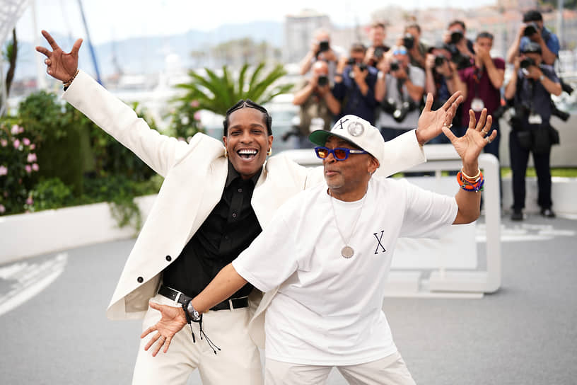 Репер, актер A$AP Rocky и режиссер Спайк Ли на премьере  фильма «Рай и ад»