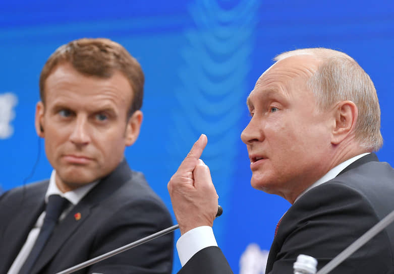 Эмманюэль Макрон и Владимир Путин