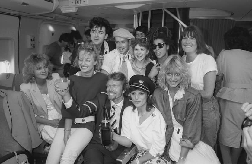 На праздновании первого полета Virgin Atlantic в Лондоне, 1984 год