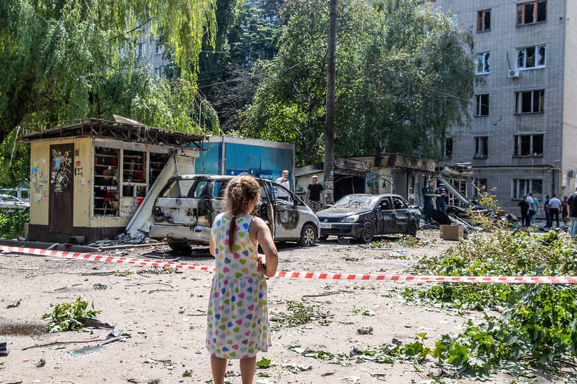 Последствия налета БПЛА на жилой район Воронежа