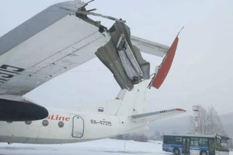 Ан-24РВ (бортовой номер RA-47315) в аэропорту Бодайбо, 2018 год
