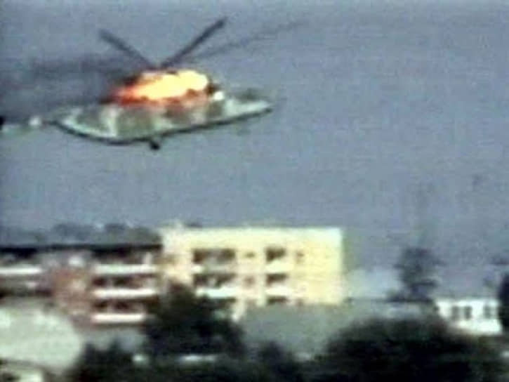 Момент поражения вертолета