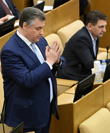 Председатель ЛДПР Леонид Слуцкий на заседании Госдумы, 2024 год
