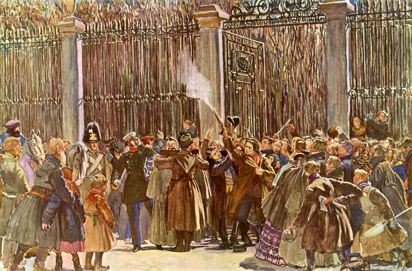 Покушение на Александра II в Санкт-Петербурге 4 апреля 1866 года, иллюстрация Дмитрия Кардовского