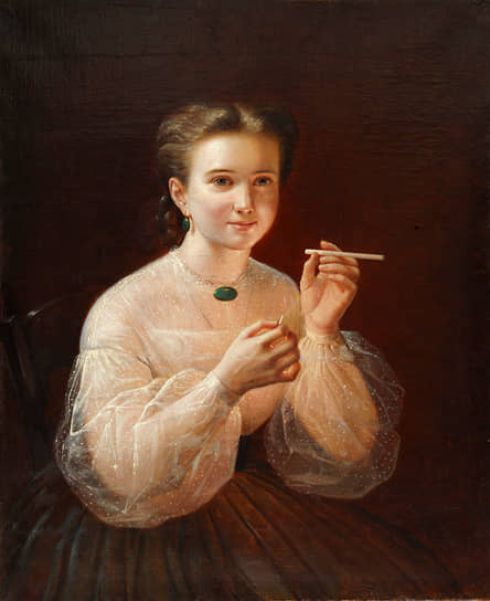 Петр  Заболотский. «Девушка с папиросой», 1850-е