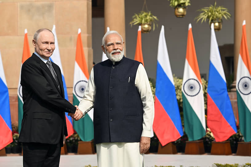 Президент России Владимир Путин и премьер-министр Индии Нарендра Моди