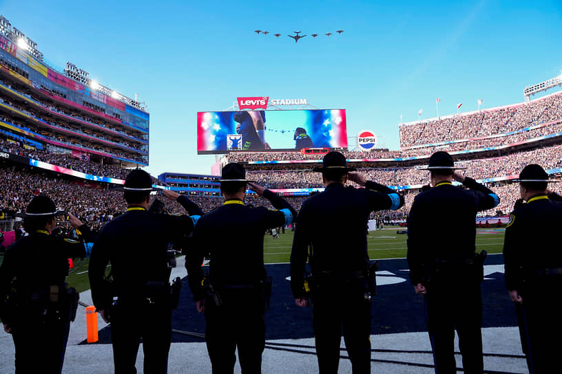 Чемпионский матч NFL прошел в Санта-Кларе, Калифорния на стадионе Levi’s Stadium вместимостью 75 тыс. человек