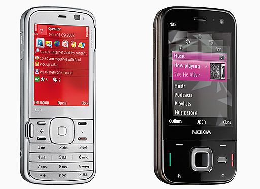 Новые смартфоны Nokia №79 (слева) и №85 появятся в России одновременно с iPhone Apple
