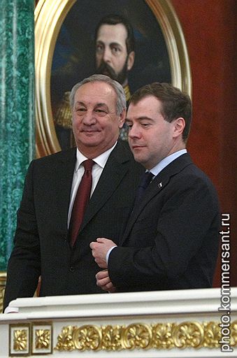 Президент Абхазии Сергей Багапш и президент России Дмитрий Медведев 