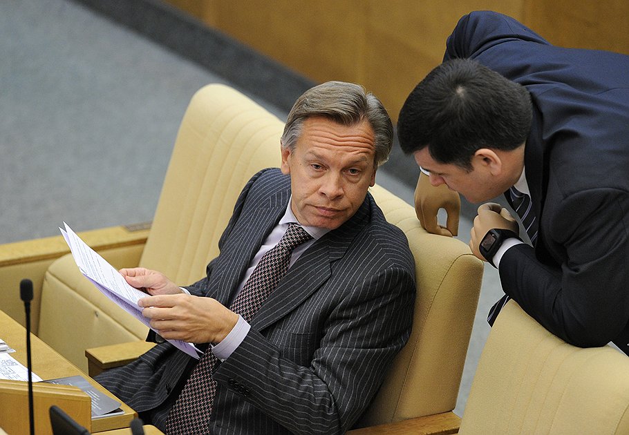 Председатель комитета Государственной думы России по международным делам Алексей Пушков на заседании Госдумы