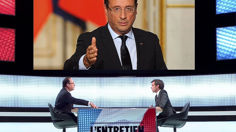 Программное интервью президента Франции Франсуа Олланда не помогло ему завоевать новых сторонников — две трети французов не одобряют действия  главы государства