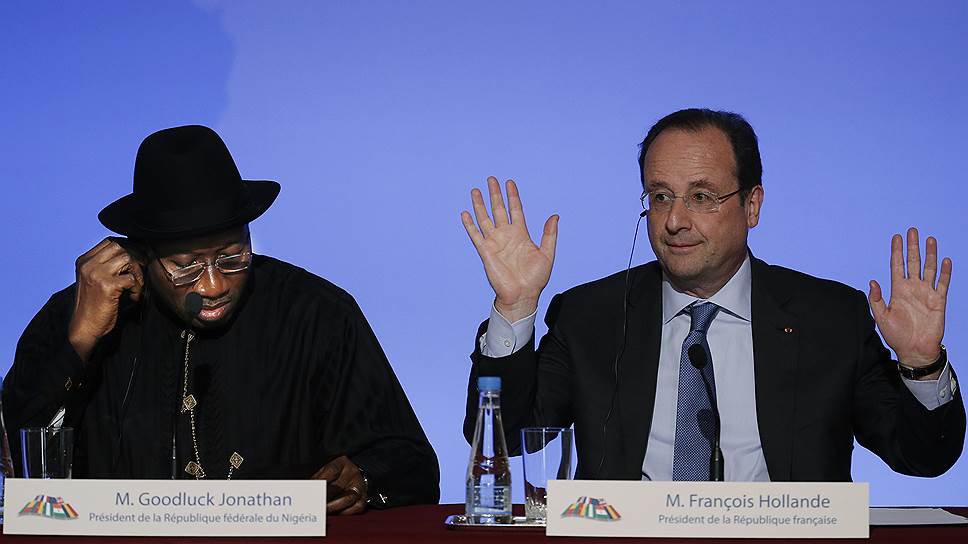 Президент Нигерии Гудлак Джонатан и президент Франции Франсуа Олланд