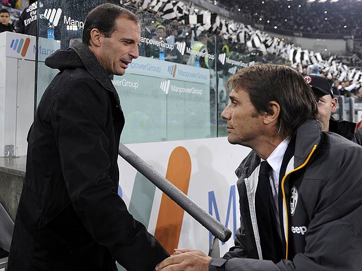 Антонио Конте (справа) три последних сезона приводил «Ювентус» к золоту чемпионата Италии. На посту главного тренера туринской команды его сменил Массимилиано Аллегри (слева), уволенный из «Милана» за посредственные результаты 