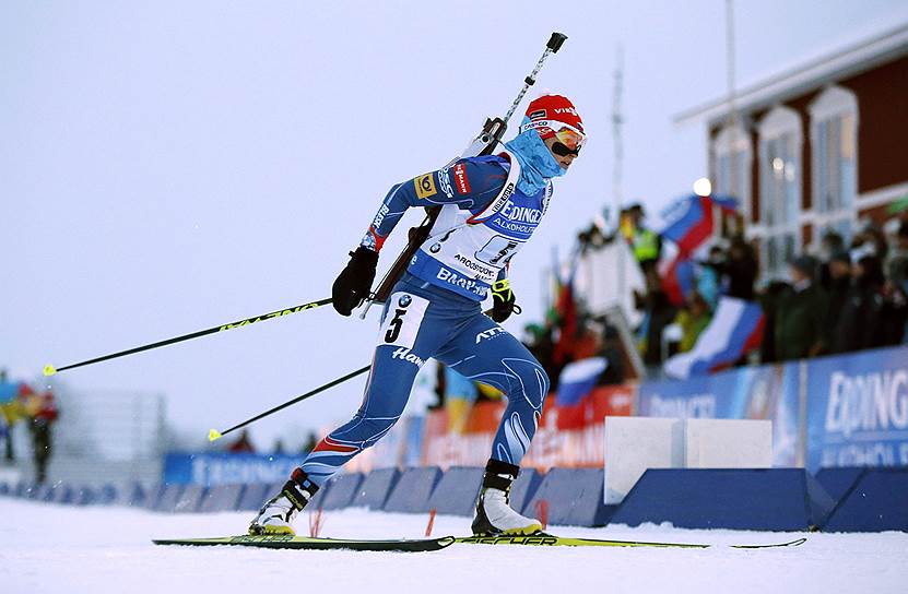 Чешка Вероника Виткова на финальном этапе эстафеты на этапе в Преск-Айле