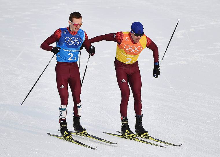 Российские спортсмены Денис Спицов (слева) и Алексей Червоткин