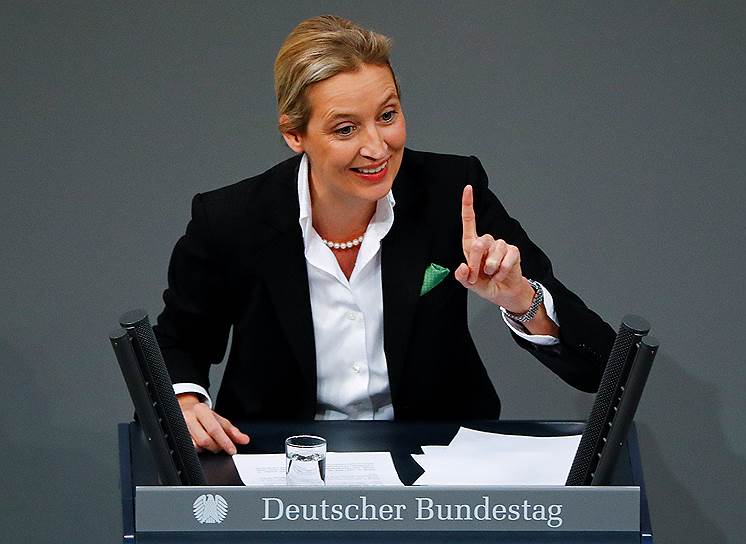 Председатель фракции «Альтернатива для Германии» в Бундестаге Алис Вайдель 