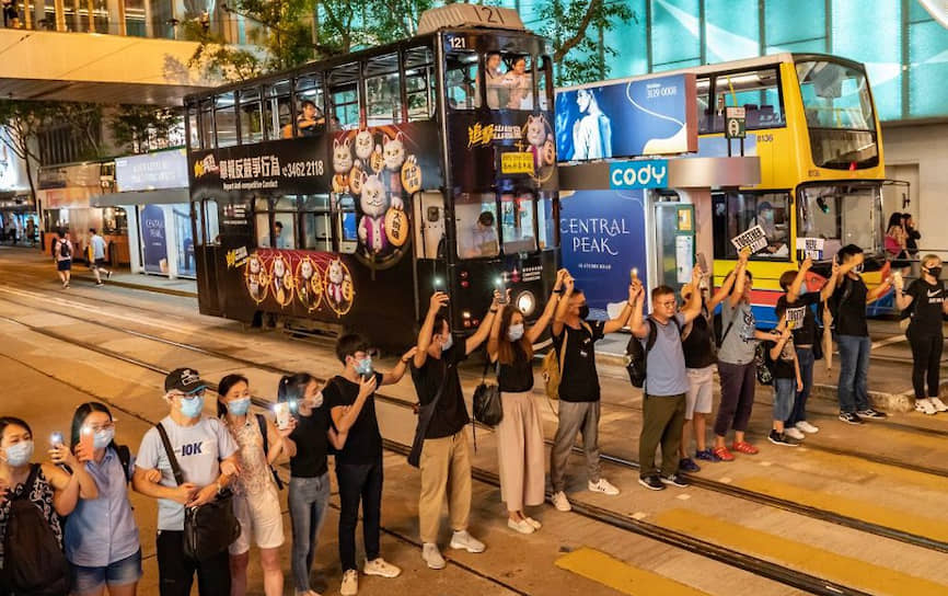 Несанкционированная акция «Балтийский путь» прошла в Гонконге без столкновений с полицией — ее в районе манифестации просто не было видно