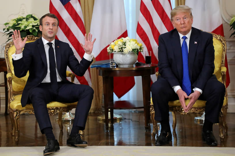 Президент США Дональд Трамп (справа) раскритиковал слова своего французского коллеги Эмманюэля Макрона о «смерти мозга» НАТО. Но тот сказал, что от своих слов не отказывается