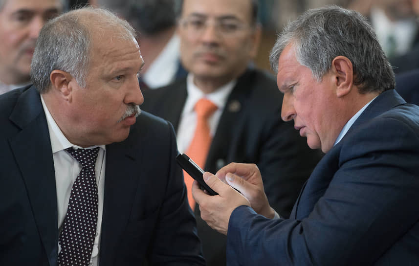 Глава «Роснефти» Игорь Сечин (справа) может помочь владельцу «Нефтегазхолдинга» Эдуарду Худайнатову (слева) расплатиться по долгам компании
