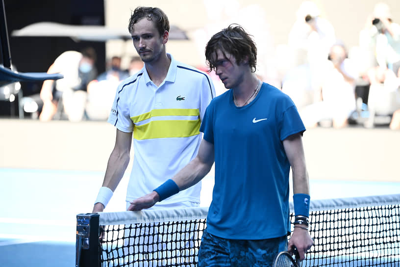 На итоговом турнире ATP в Турине Даниил Медведев (на фото слева) и Андрей Рублев могут встретиться только на стадии play-off