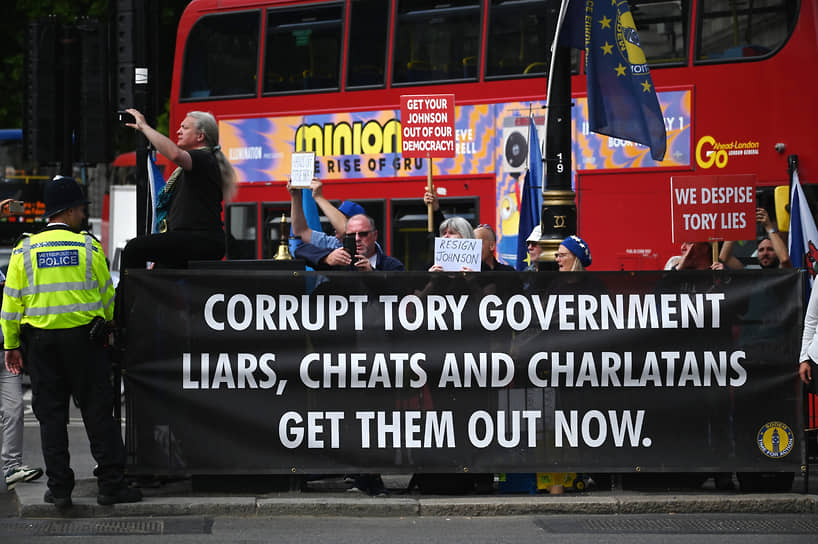 Акция протеста в Лондоне против Бориса Джонсона