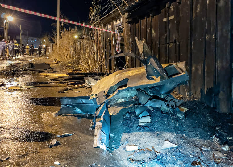 Последствия падения самолета в Иркутске