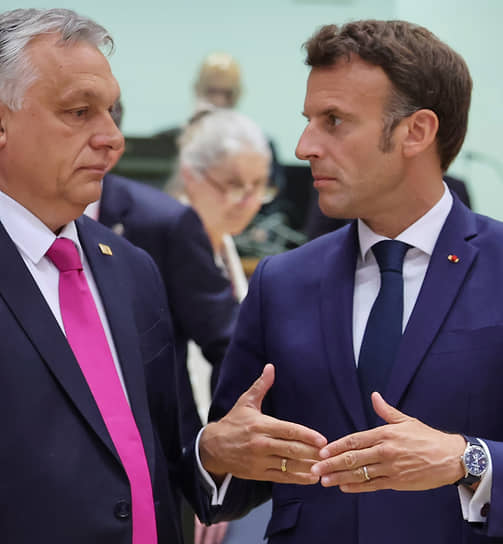 Премьер-министр Венгрии Виктор Орбан (слева) и президент Франции Эмманюэль Макрон