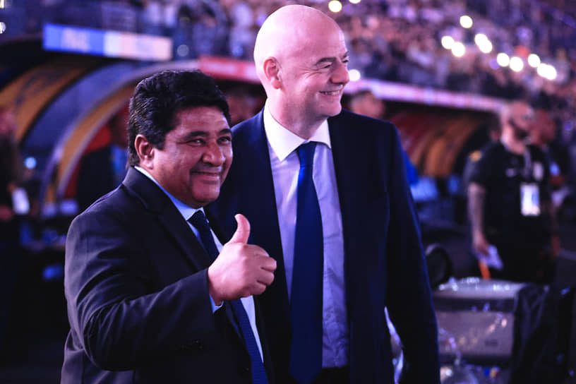 Президент CBF Эдналду Родригес (слева) до сих пор считался верным союзником главы FIFA Джанни Инфантино