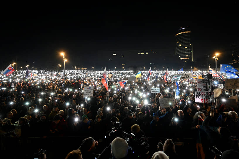 Акция протеста в Братиславе, 24 января