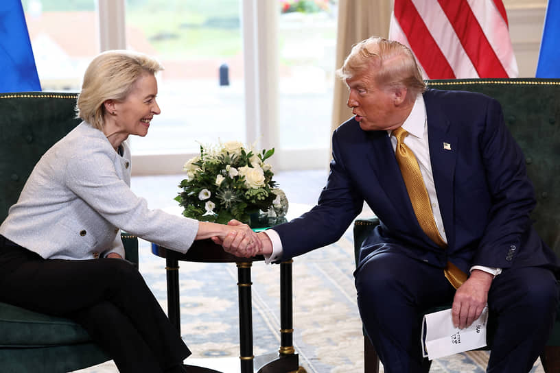 Глава ЕК Урсула фон дер Ляйен и президент США Дональд Трамп
