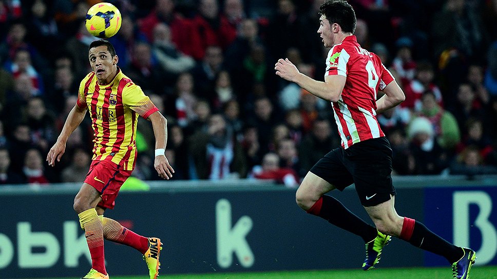 Эмерик Ляпорт (справа) и Athletic серьезно озадачили Алексиса Санчеса и Barcelona