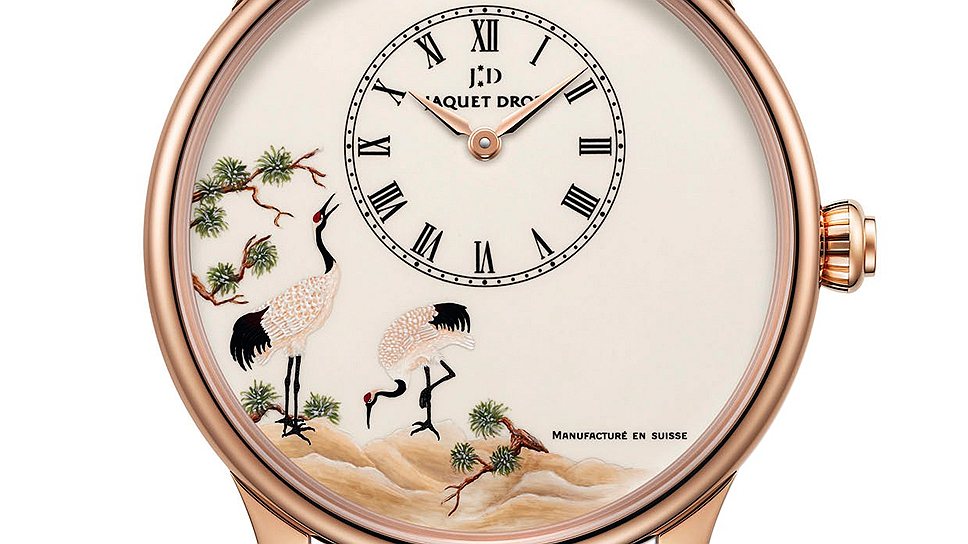 Jaquet Droz, Petite Heure Minute 35 mm White Crane
