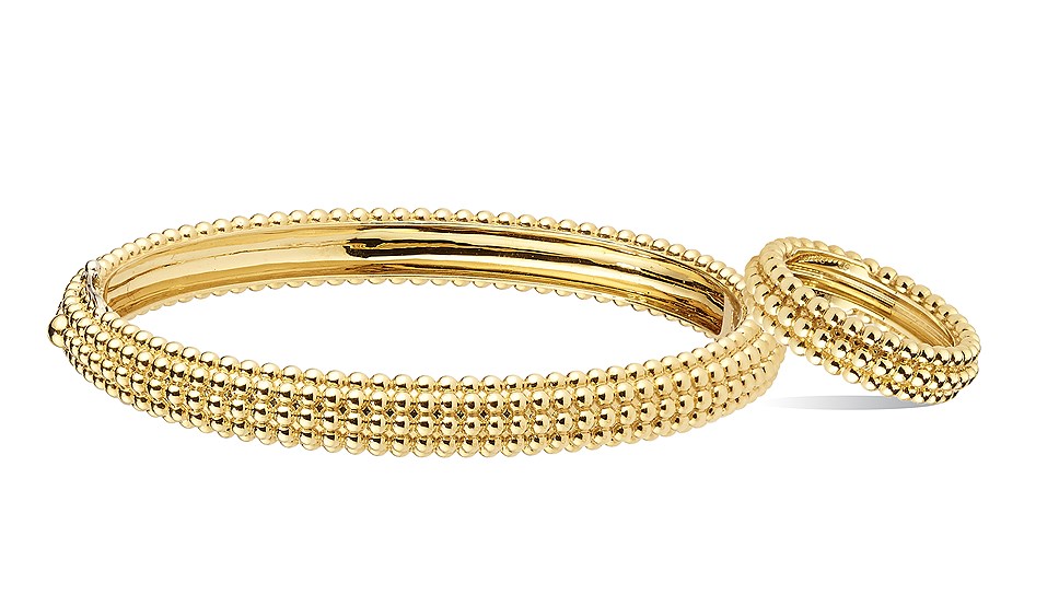 Браслет и кольцо Perl?e pearls of gold из желтого золота, Van Cleef &amp; Arpels