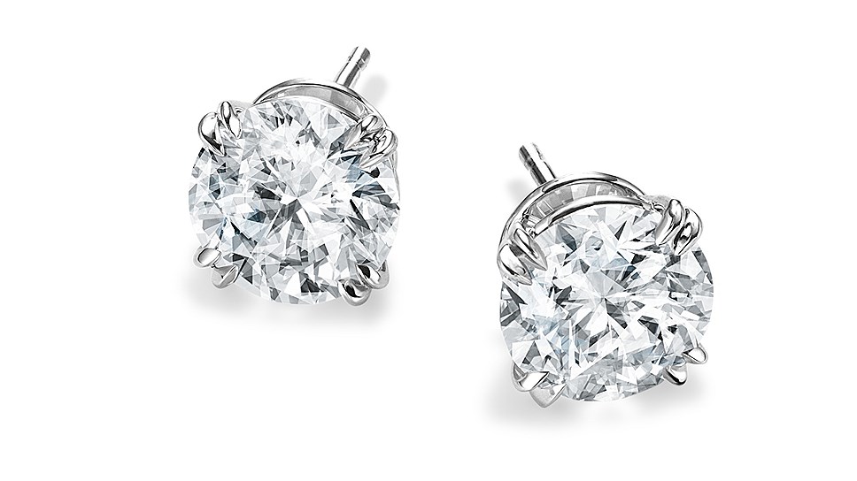 Серьги из платины с бриллиантами, Harry Winston
