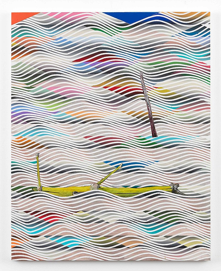 Luiz Zerbini, Bambu amarelo, 2016. Acrylic on canvas 100 ? 80 cm. Private collection, Madrid © Luiz Zerbini. Photo © Mark Blower