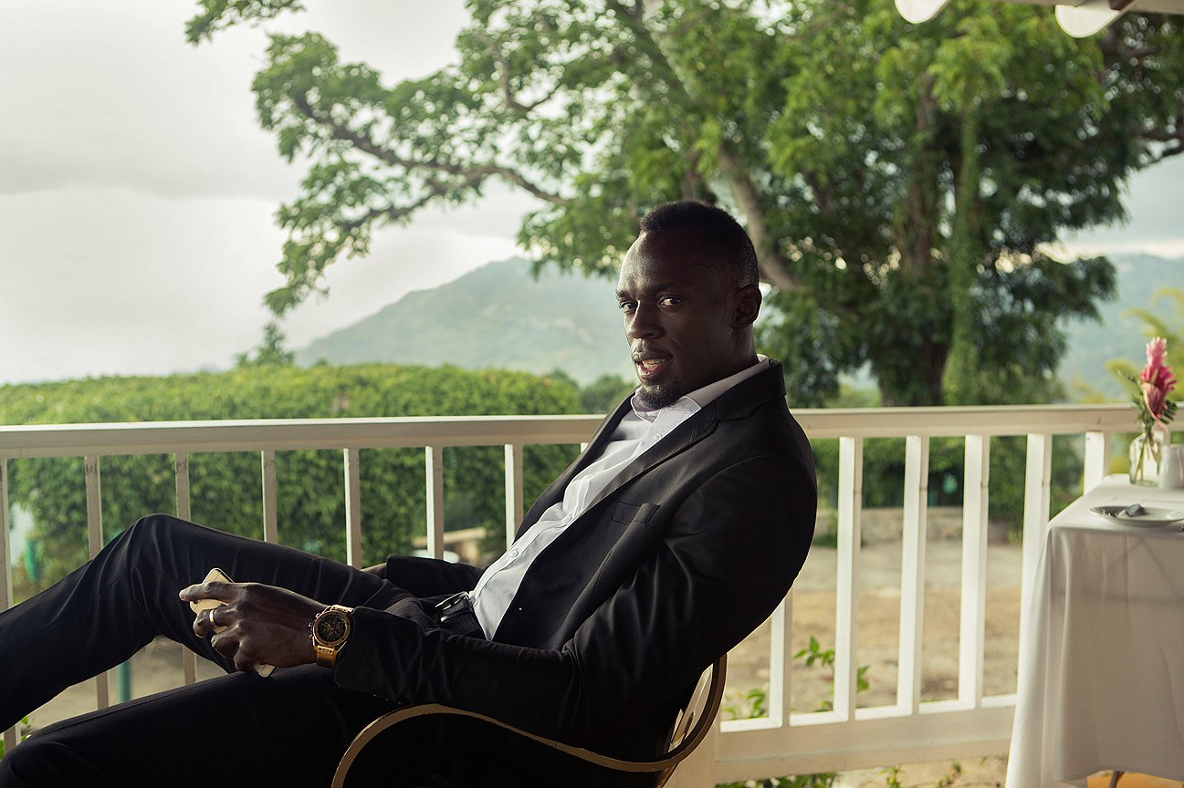 Олимпийский чемпион Усейн Болт в часах Hublot Big Bang Unico Usain Bolt. Ямайка, 16 апреля 2016 года, специально для «Стиль. Мужчины»