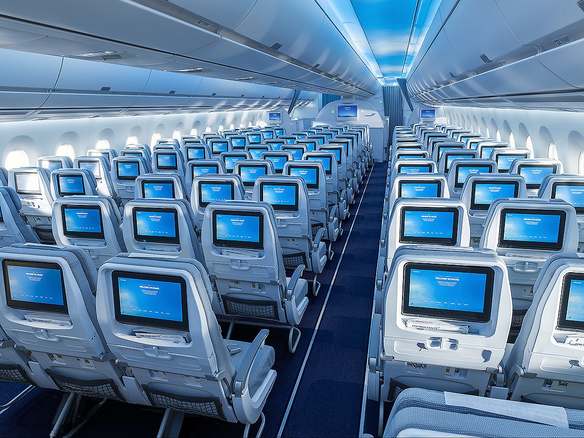 Эконом-класс в самолете Airbus A350 XWB 