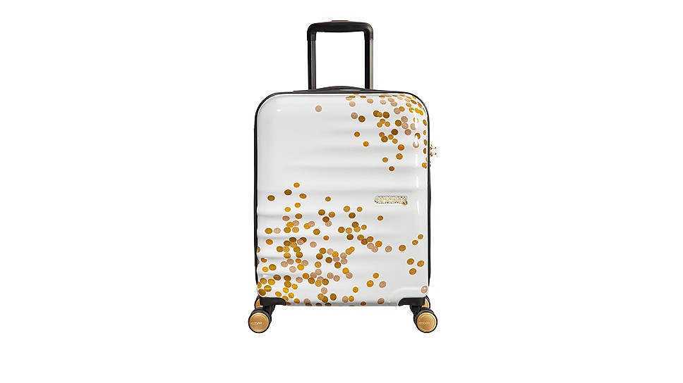 American Tourister, чемодан из коллекции новогодней коллекции Wavebreaker Confetti, магазины марки
