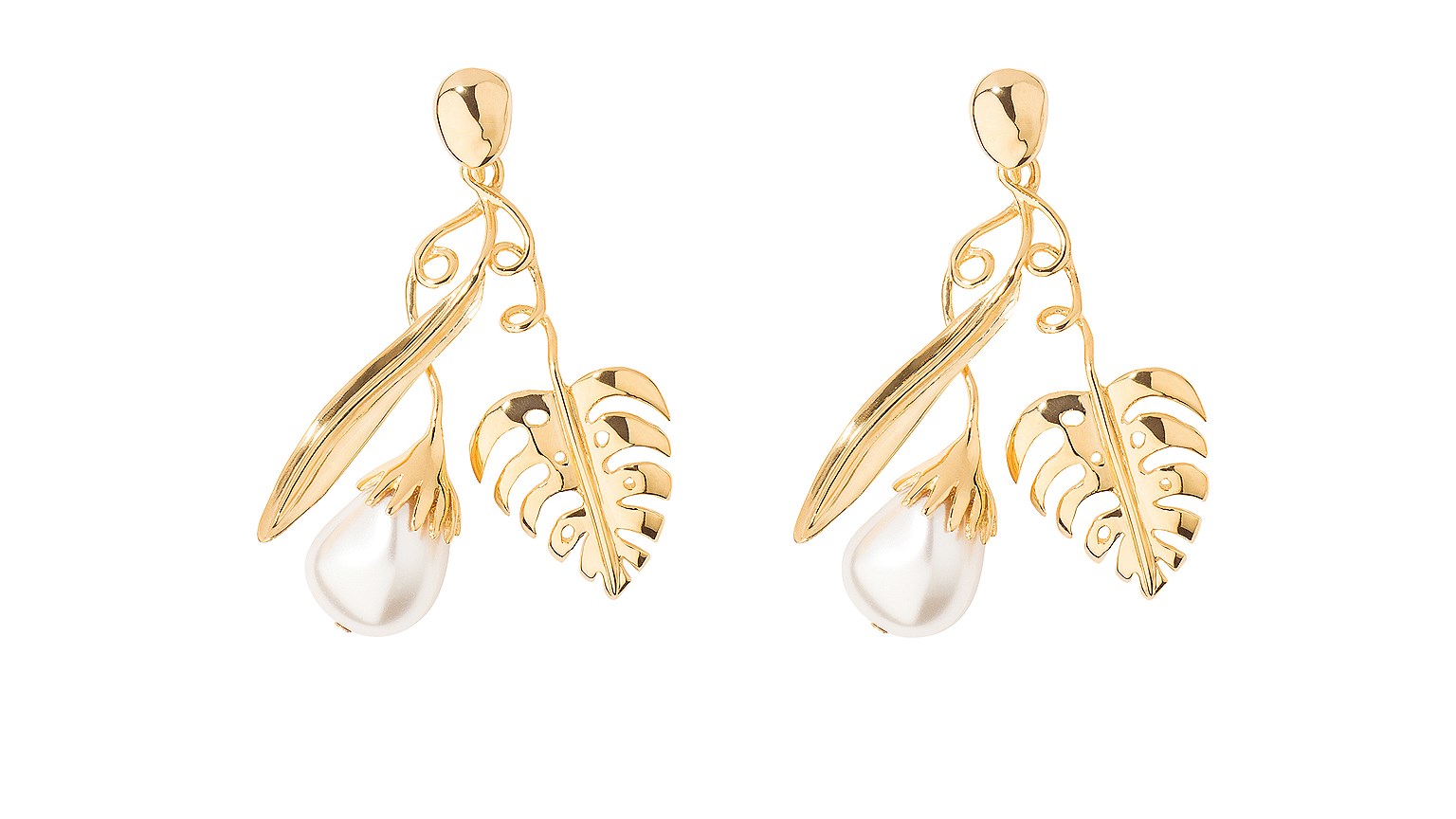 Aurelie Bidermann, серьги, позолоченное серебро, жемчуг