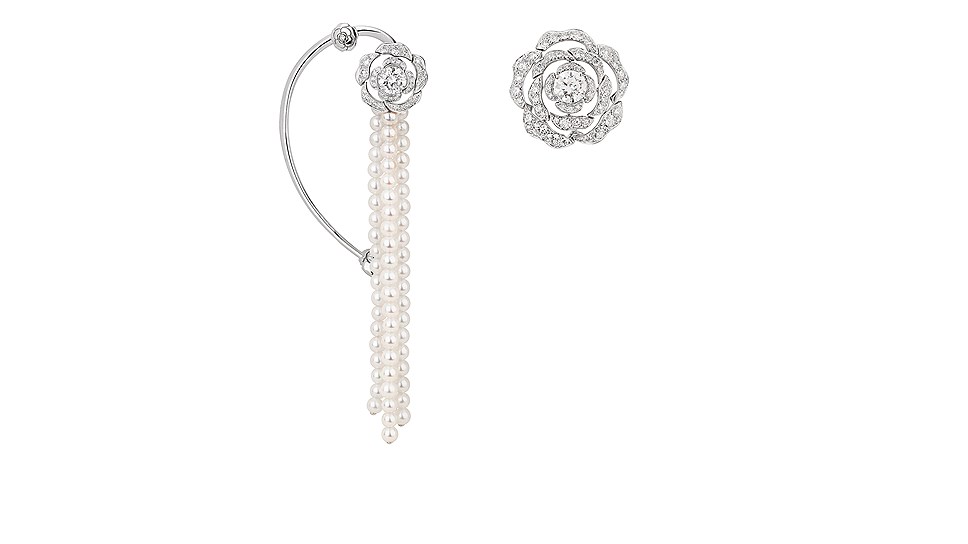 Chanel Fine Jewelry, серьги Perles Intemporelles, белое золото, жемчуг, бриллианты