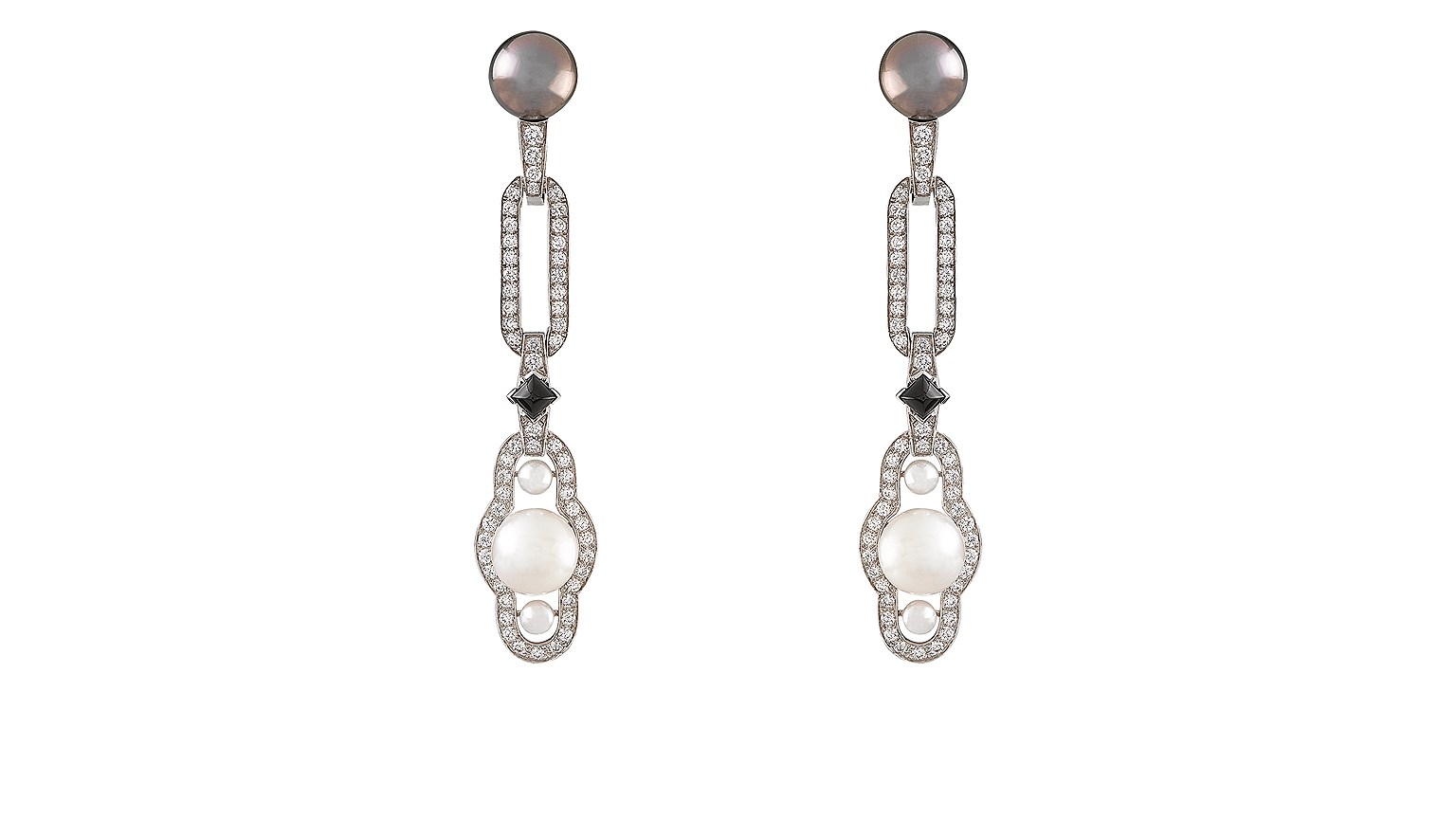 Van Cleef & Arpels, серьги High Jewellery, белое золото, жемчуг, бриллианты
