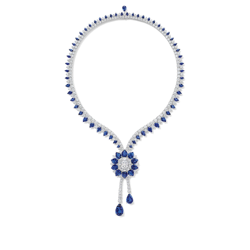 Harry Winston, колье New York, платина, сапфиры, бриллианты